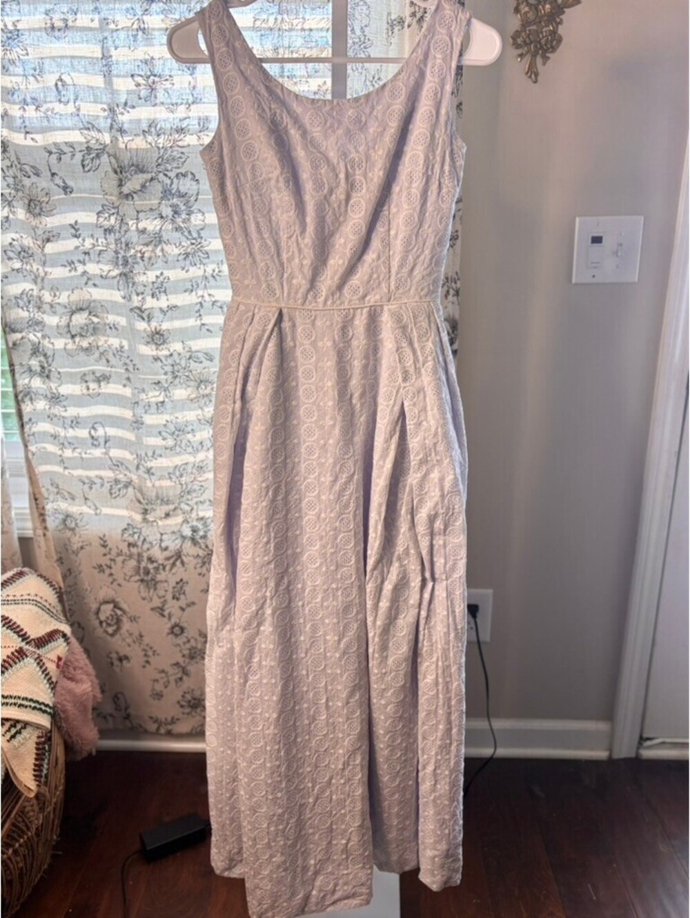 Vintage 1950s Lavender Eyelet Party Dress